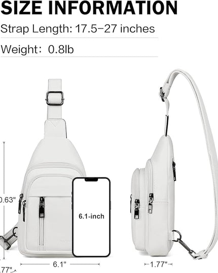 MASINTOR Sling Bag for Women - Crossbody Bags Fanny Pack with Vegan Leather - Adjustable Sling Backack for Travel