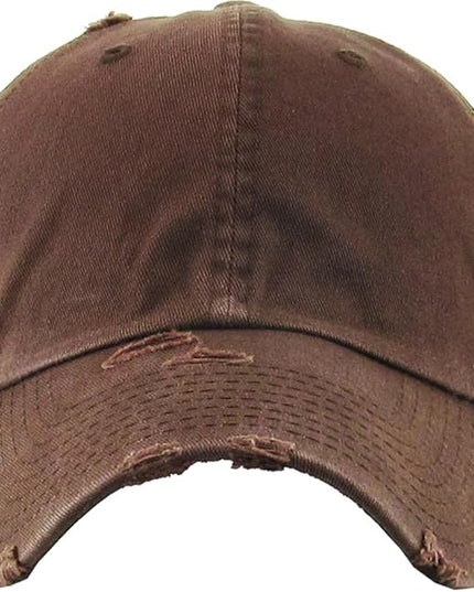 KBETHOS Vintage Washed Distressed Cotton Dad Hat Baseball Cap Adjustable Polo Trucker Unisex Style Headwear