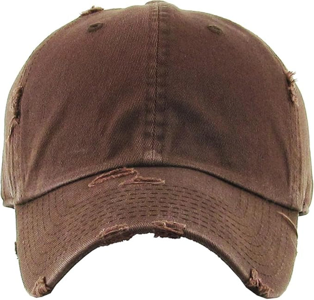 KBETHOS Vintage Washed Distressed Cotton Dad Hat Baseball Cap Adjustable Polo Trucker Unisex Style Headwear