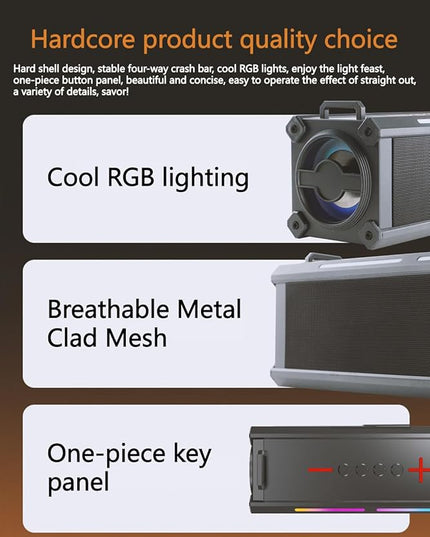 Q8 8Wx2 Wireless Bluetooth Speakers with 8Wx2 HD Crystal Clear Loud Stereo Sound,Rich Bass,Built-in Mic,2000 mAh /12H Playtime Sound Box for Home,Office,Outdoor,Travel for iPhone,Samsung (Black)