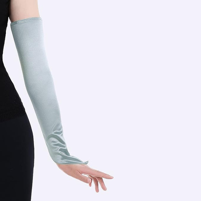 BABEYOND Long Opera Party 20s Satin Gloves Stretchy Adult Size Elbow Length