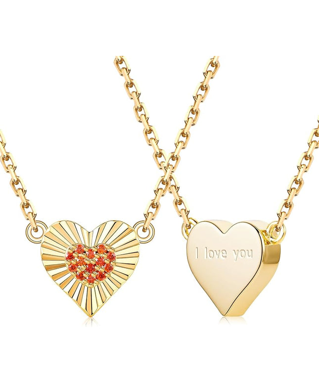 Dainty 14k Gold Heart Necklace, Birthstone Necklace for Women Trendy, Tiny Cubic Zirconia Choker Pendant Necklaces, Cute Love Jewelry Birthday Gifts for Girlfriend Daughter Niece Wife Her