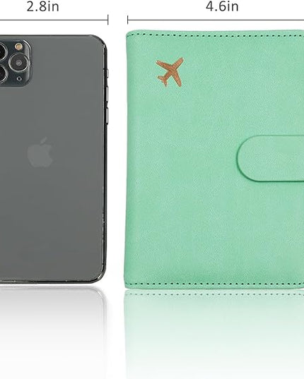 Melsbrinna Premium Leather Passport Holder Covers Case, Waterproof Rfid Blocking Travel Wallet Passport Holder with Pen Holder, Cute Passport Book for Women/Men