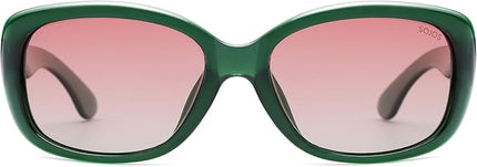 SOJOS Vintage Square Sunglasses for Women Polarized UV Protection Havana Frame SJ2111