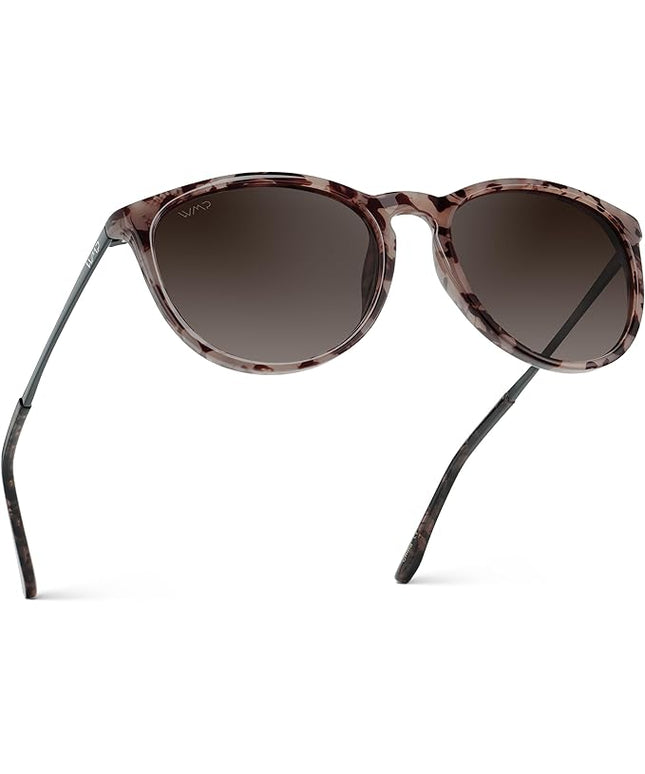 WearMe Pro Round Polarized Sunglasses for Women - UV400 Protection, Lightweight Frame, Vintage Retro Style
