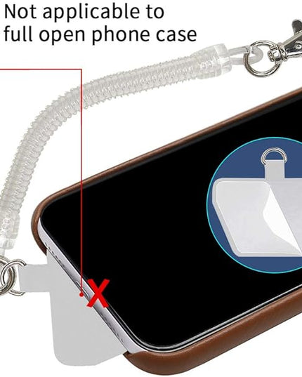Doormoon Phone Tether with Patch, Universal Straps 2 Pcak Anchor for Skiing Kayaking Fishing Paddles Anti-drop Lanyard Compatible for iPhone Samsung Pixel Most Smartphones (Transparent)