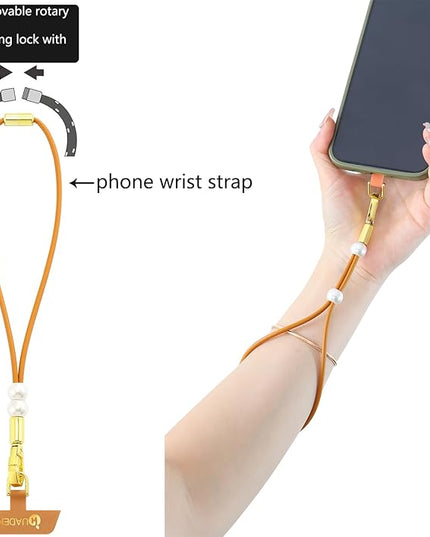 Leather Phone Wrist Strap,Universal Adjustable Key Lanyard,Stylish Wristlet Keychains for Women&Men
