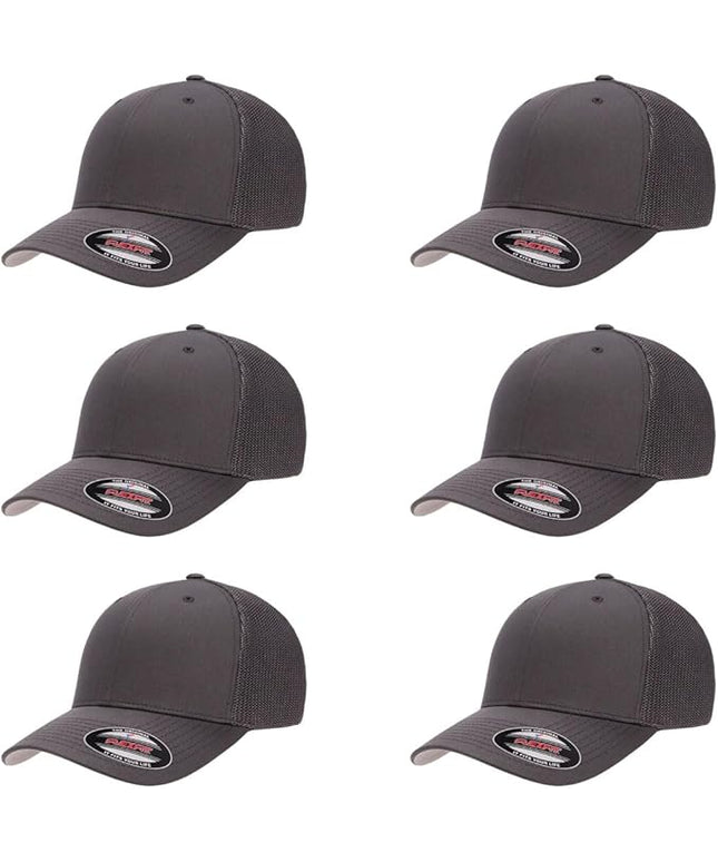 Flexfit 6511 Fitted Mid-Profile Stretchable Mesh Panels Trucker Cap | Bulk Pack Available