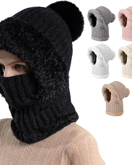 3 in 1 Beanie Hat with Scarf and Mask, Upgrade 3 in 1 Beanie Hat For Women, Fall Winter Warm Knitted Ski Scarf and Mask Set