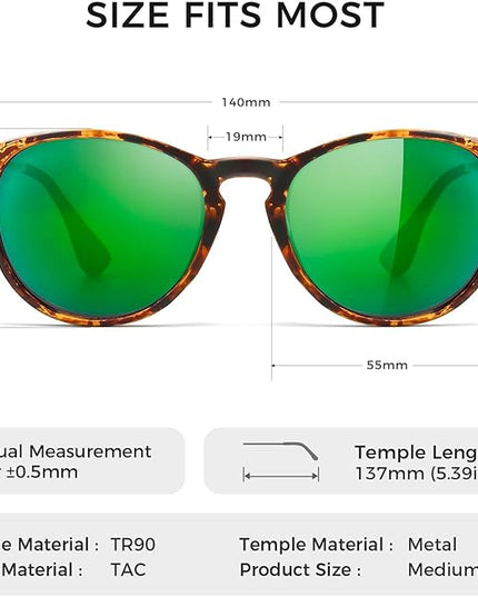 SUNGAIT Premium Vintage Round Sunglasses for Women Men Classic Retro Trendy Style