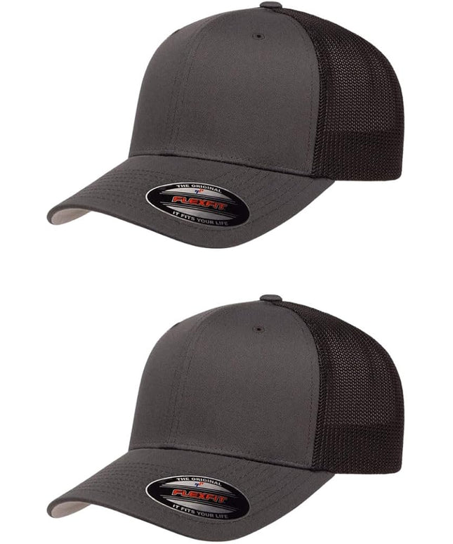 Flexfit 6511 Fitted Mid-Profile Stretchable Mesh Panels Trucker Cap | Bulk Pack Available