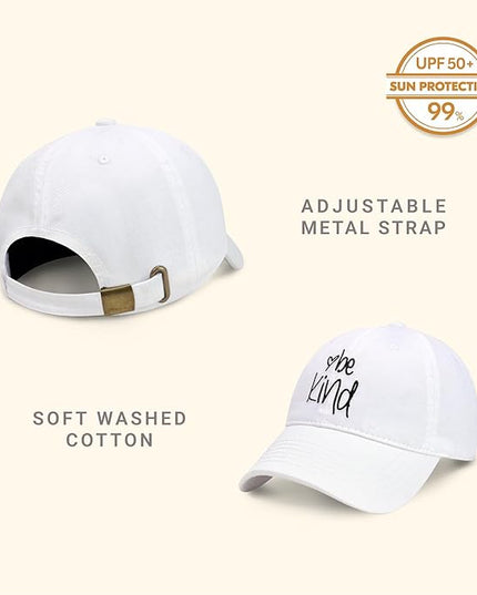 CHOK.LIDS Be Kind Trendy Womens Baseball Cap Unisex Fashion Cotton Polo Style Fun Inspirational Saying Seasonal Headwear