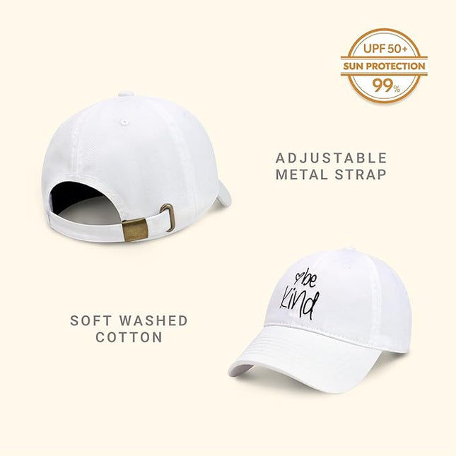 CHOK.LIDS Be Kind Trendy Womens Baseball Cap Unisex Fashion Cotton Polo Style Fun Inspirational Saying Seasonal Headwear