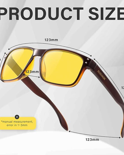 KUGUAOK Polarized Square Sunglasses For Men and Women Matte Finish Sun Glasses UV Protection Glasses