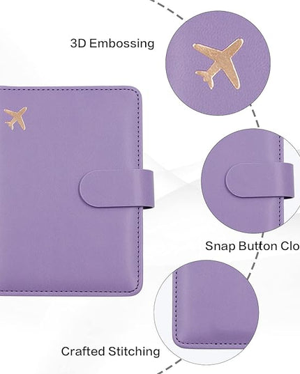 Melsbrinna Rfid Passport Holder for Travel women/Men, Cute Passport Wallet Rfid Blocking Card Slots, Rfid Passport Cover/CaseTravel Wallet, Passport Book Holder (1, Purple)