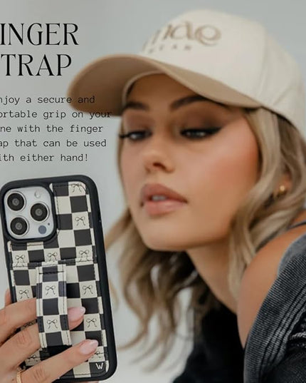 Walli Cases for iPhone 17 Pro Case Aesthetic Wallet Phone Case Card Holder, Securely Holds up to 2 Cards - Cute, Trendy Phone Cover for Women, fits iPhone 17 Pro, with Kickstand & Finger Strap