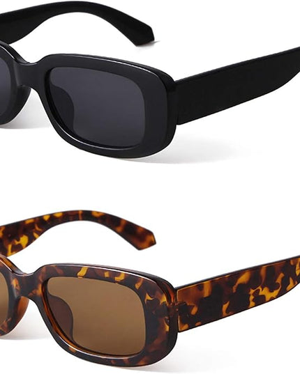 KUGUAOK Retro Rectangle Sunglasses Women and Men Vintage Small Square Sun Glasses UV Protection Glasse
