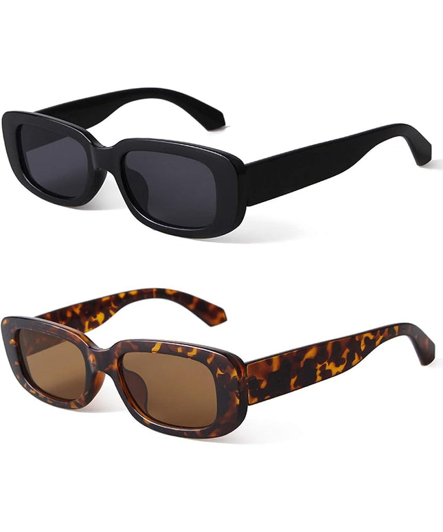 KUGUAOK Retro Rectangle Sunglasses Women and Men Vintage Small Square Sun Glasses UV Protection Glasse