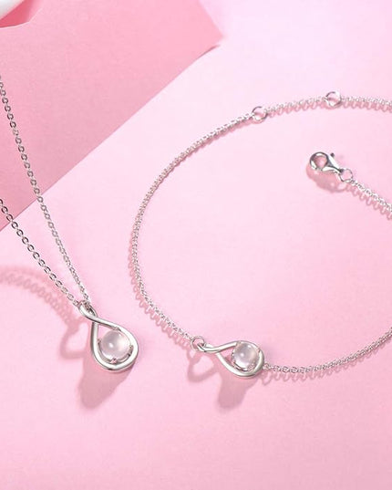 FANCIME Birthstone Necklaces for Women Fine Jewelry Sterling Silver Dainty Infinity Pendant Anniversary Birthday Christmas Gifts for Her Wife Mom Lady Daughter, Chain 16"+2" Extend