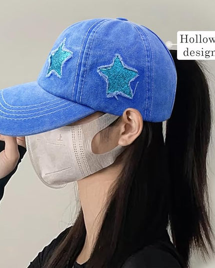 YeeHeen Ponytail Baseball Cap for Women High Messy Bun Caps Washed Cotton Hats