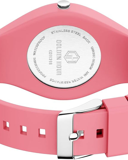 GOLDEN HOUR Waterproof Sports Analog Unisex Watches for Nurse Medical Professionals, Students - Military Time Glowing Easy to Read Dial, Jelly Silicone Strap