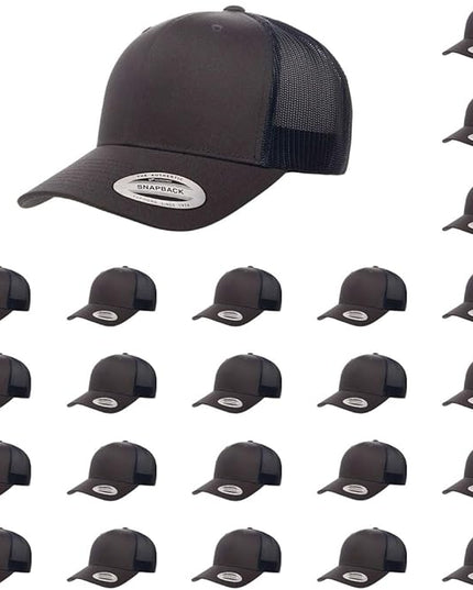 Yupoong Classic Premium Mesh 6 Panel Retro Trucker Cap | Mid Profile Snapback | OSFA | Bulk Pack Available