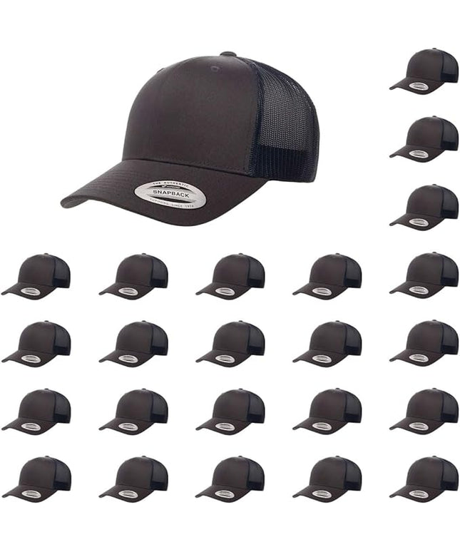 Yupoong Classic Premium Mesh 6 Panel Retro Trucker Cap | Mid Profile Snapback | OSFA | Bulk Pack Available