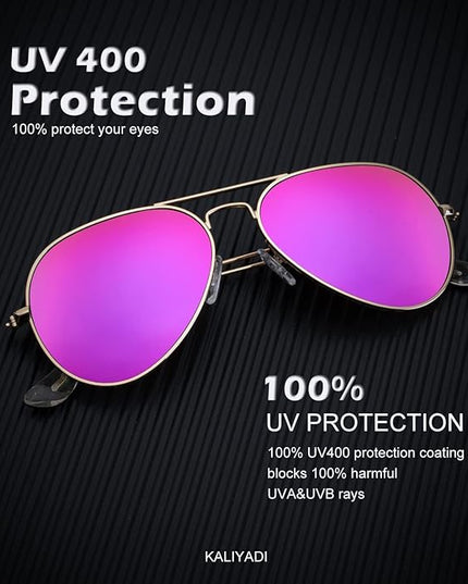 KALIYADI Classic Aviator Sunglasses for Men Women Driving Sun glasses Polarized Lens UV Blocking