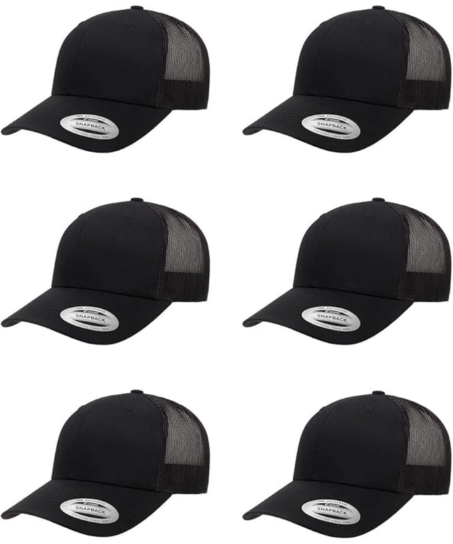 Yupoong Classic Premium Mesh 6 Panel Retro Trucker Cap | Mid Profile Snapback | OSFA | Bulk Pack Available