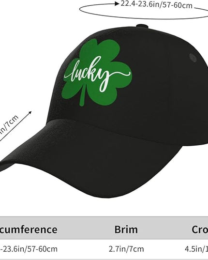 St. Patrick's Day Lucky Shamrock Hat Adjustable Irish Green Clover Baseball Cap Trucker Hat for Men Women