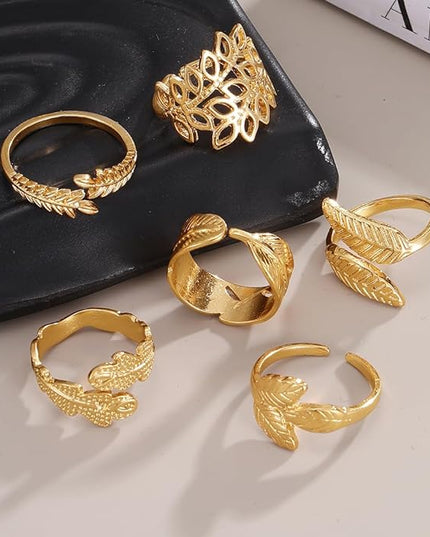 KISS WIFE Goldenen Silvery Black Kunckle Rings Set for Women, Dainty Simple Trendy Cute Stackable Finger Rings Pack, Perfect for Stacking Layering on Thumb and Knuckle, Mixed Size, Jewelry Gift