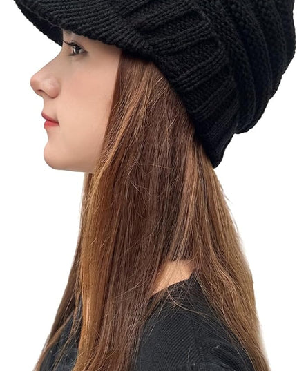 XYIYI Beanie Tail Winter Warm Knit Messy High Bun Ponytail Hats Visor Beanie Cap