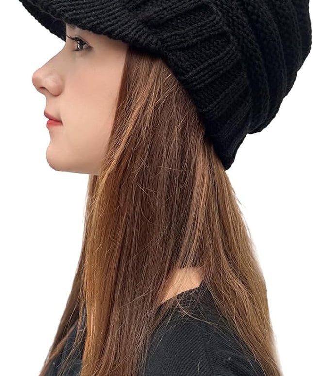 XYIYI Beanie Tail Winter Warm Knit Messy High Bun Ponytail Hats Visor Beanie Cap