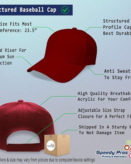 Baseball Cap Custom Personalized Text Dad Hats for Men & Women Strap Closure