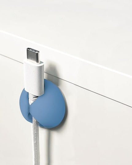 Wrap-It Storage Cable Clips - (Assorted 28-Pack) Macaron - Desk and Nightstand Cable Holder for Phone and Bedside Table Cord Organizer