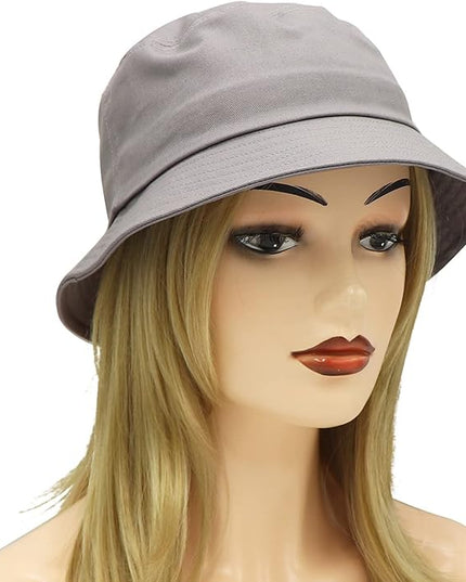 Umeepar Unisex Cotton Packable Bucket Hat Sun Hat Plain Colors for Men Women