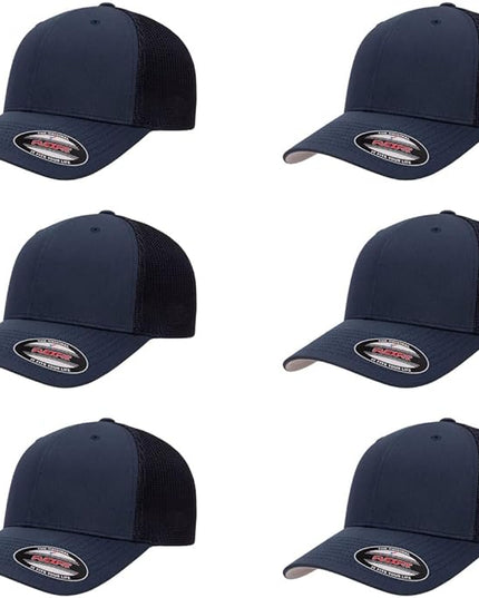 Flexfit 6511 Fitted Mid-Profile Stretchable Mesh Panels Trucker Cap | Bulk Pack Available