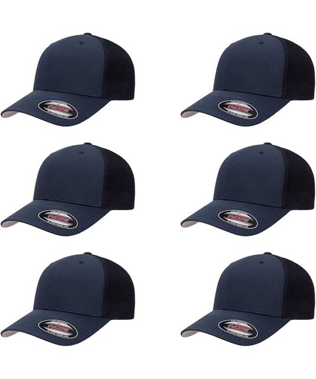 Flexfit 6511 Fitted Mid-Profile Stretchable Mesh Panels Trucker Cap | Bulk Pack Available