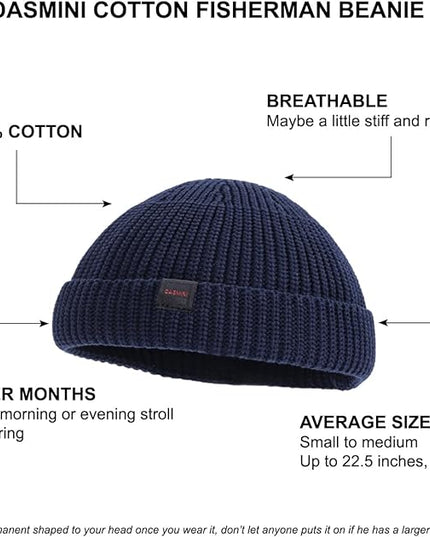 Fisherman Beanie Hats for Men Women,Knit Trawler Skull Cap,Watch Cap,Spring Fall Winter Warm Short Hats