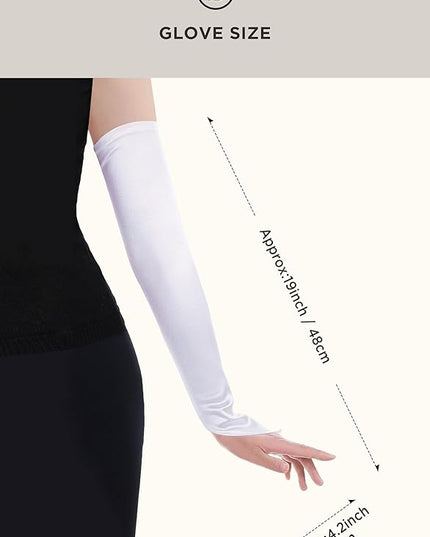 BABEYOND Long Opera Party 20s Satin Gloves Stretchy Adult Size Elbow Length