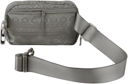 C.C Belt Bag for Women – Quilted Fanny Pack Crossbody Waist Bag with Adjustable Strap, Fashion Gift Idea (Aztec Pattern - lt.grey)