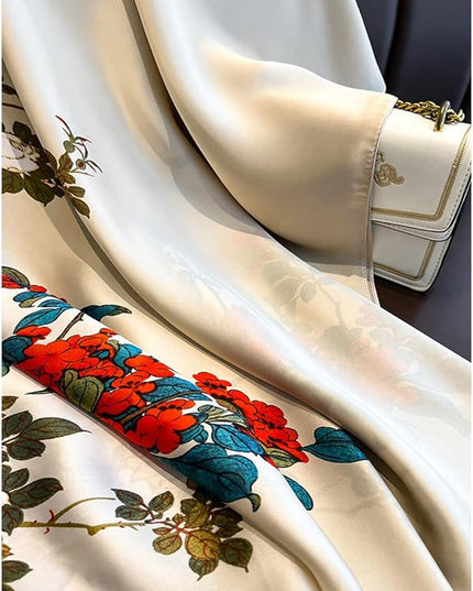 Fashion Scarves Scarf 100% Silk Feeling Scarf Silk Like Scarves Long Lightweight Sunscreen Shawls for Women