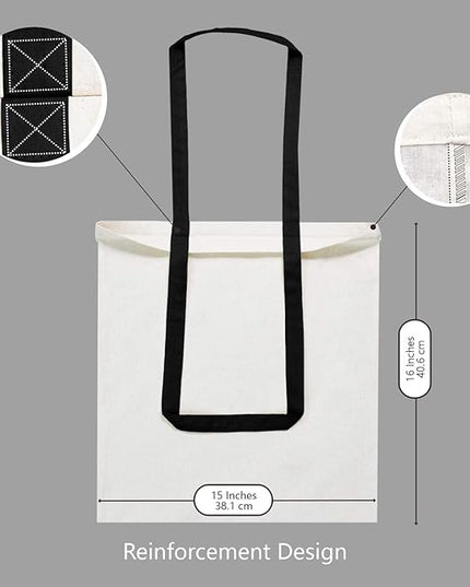 TOPDesign 24-Pack Economical Cotton Tote Bag, Lightweight Medium Reusable Grocery Shopping Cloth Bags, Suitable for DIY, Advertising, Promotion, Gift, Activity
