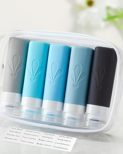 INSFIT Travel Bottles for Toiletries, TSA Approved 3oz Travel Size Toiletries, BPA Free Leak Proof Squeezable Silicone Tubes Travel Essentials for Shampoo Conditioner Lotion Soap