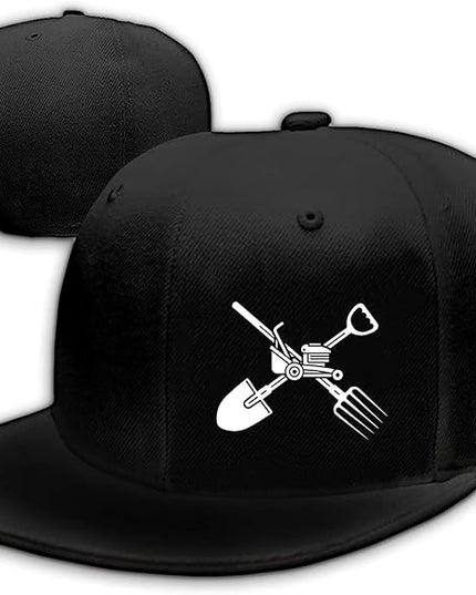Skull Finger Flat Bill Hats for Men Black Mens Snapback Hat Baseball Cap Fitted Hat Rock N Roll Skeleton Hand Snap Backpack