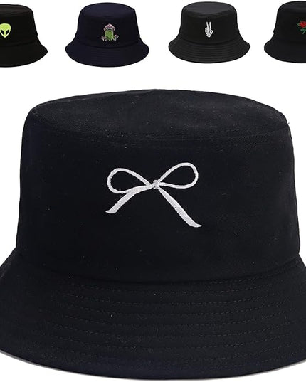 Cotton Bucket Hat for Women Men Summer Travel Sun Beach Bucket Cap, Unisex Outdoor Fisherman Hat