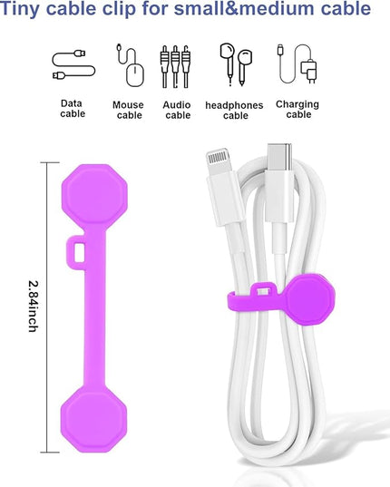 12 PCS Silicone Magnetic Cable Ties, Cable Clips Cord Organizer [1S] Management cable Cords, Reusable Magnet Cable Organizer, Phone Cord Holder for Organizing, Bookmark Whiteboard Fridge Magnets etc