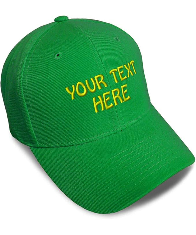 Baseball Cap Custom Personalized Text Dad Hats for Men & Women Strap Closure