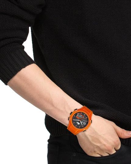 Lacoste LC33 Men's Analog-Digital Watch – TR90 Case, World Clock, Stopwatch, Alarm, Backlight, Textured Silicone Strap, Premium Fashion Timepiece - Gift for Him - 45mm