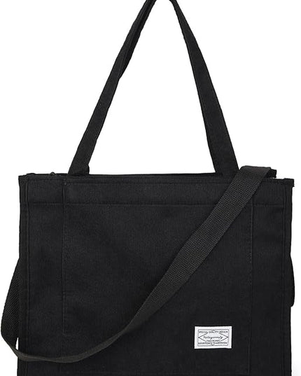 Valleycomfy Corduroy Tote Bag for Women Travel Crossbody Bag Purse Women Shoulder Bags Work Handbags Everyday Hobo Bag